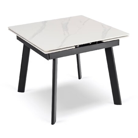 Stół ceramiczny rozkładany do jadalni biały 90-150 cm LARES