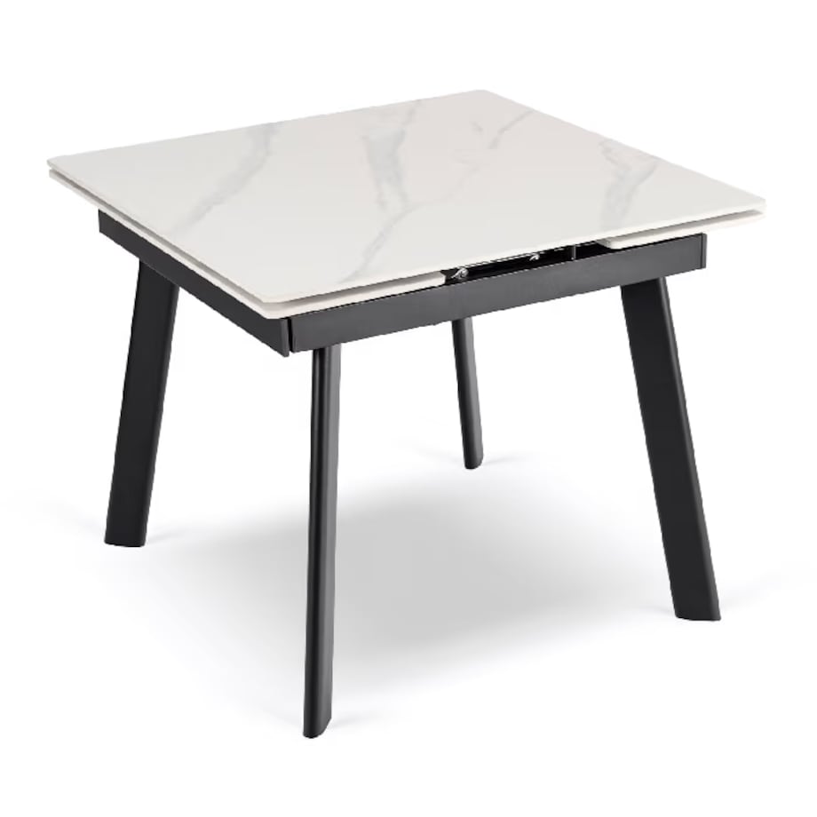 Stół ceramiczny rozkładany do jadalni biały 90-150 cm LARES