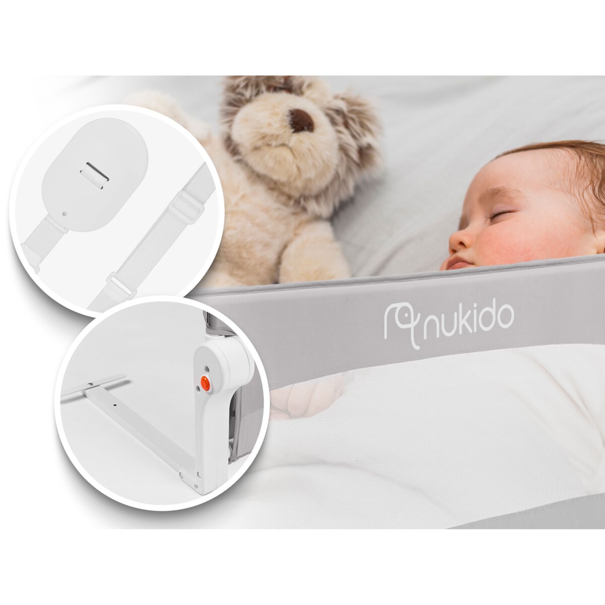 Barierka ochronna do łóżka Nukido bramka blokada 180cm 722400