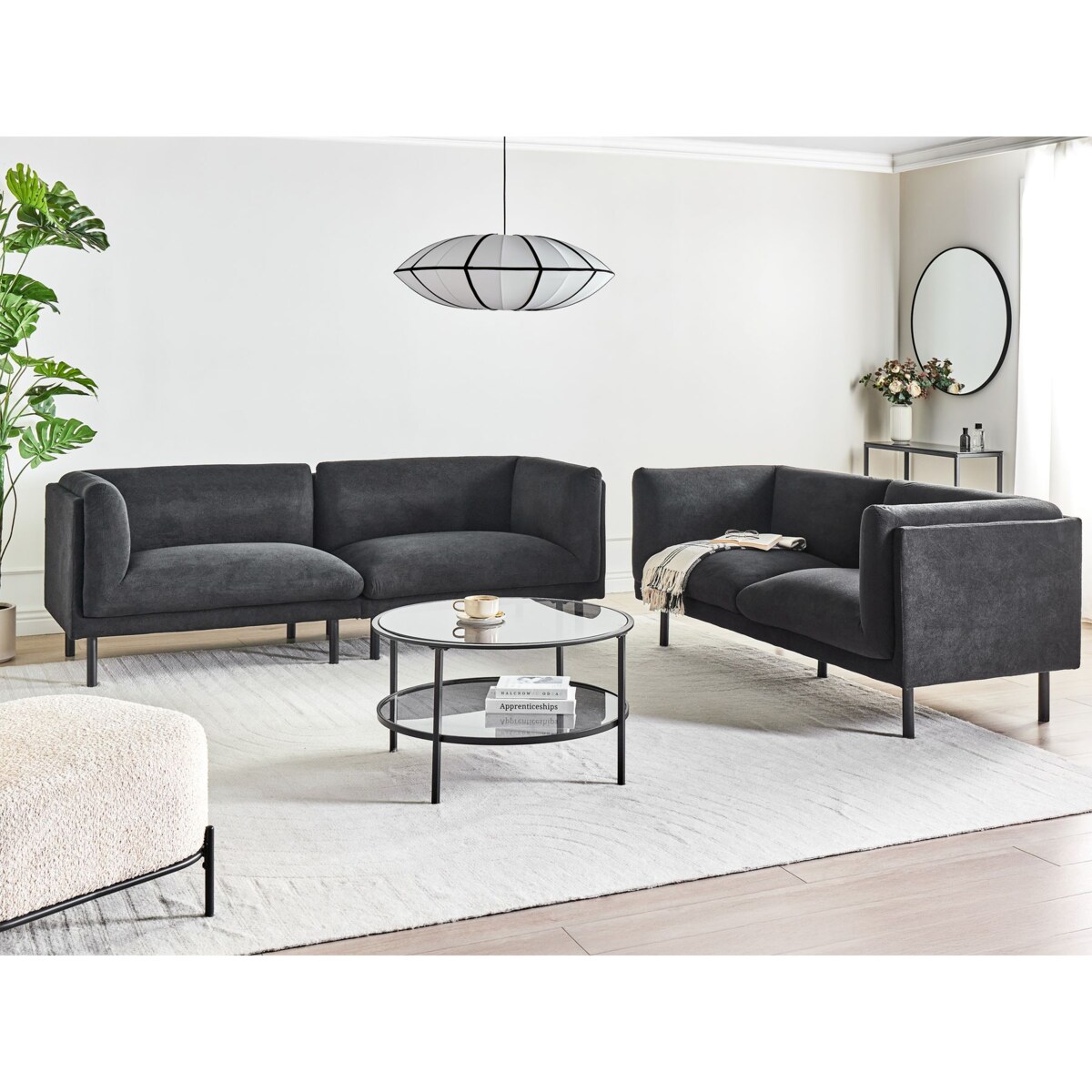 Komplet wypoczynkowy VORGOD Czarny dla 5 osób