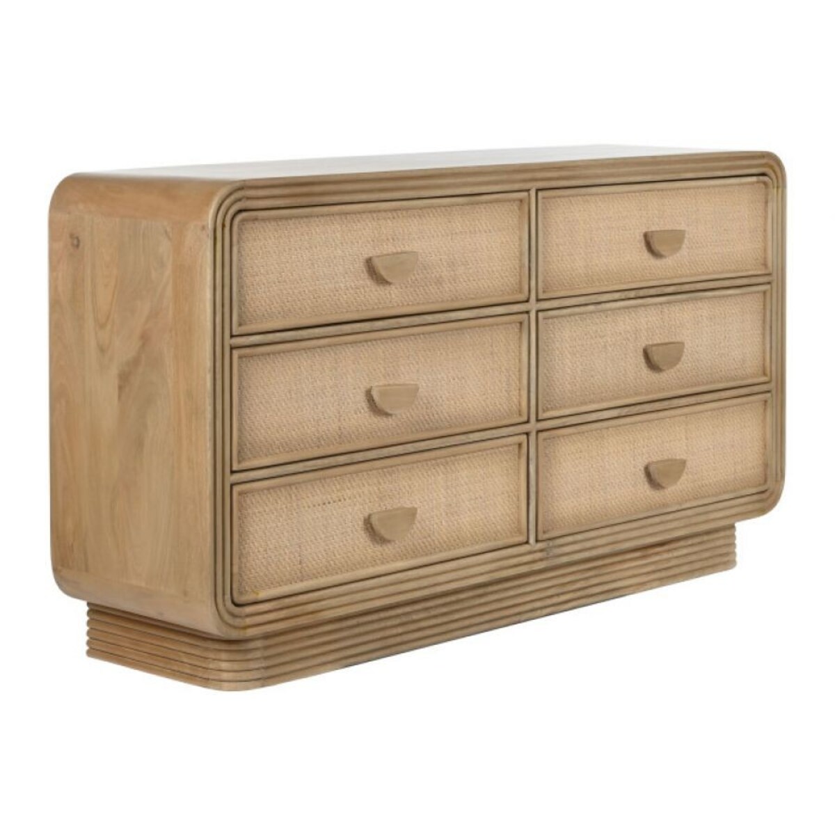 Komoda drewniano-rattanowa 88x160x42 cm VIVI - II z szufladami