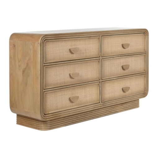 Komoda drewniano-rattanowa 88x160x42 cm VIVI - II z szufladami