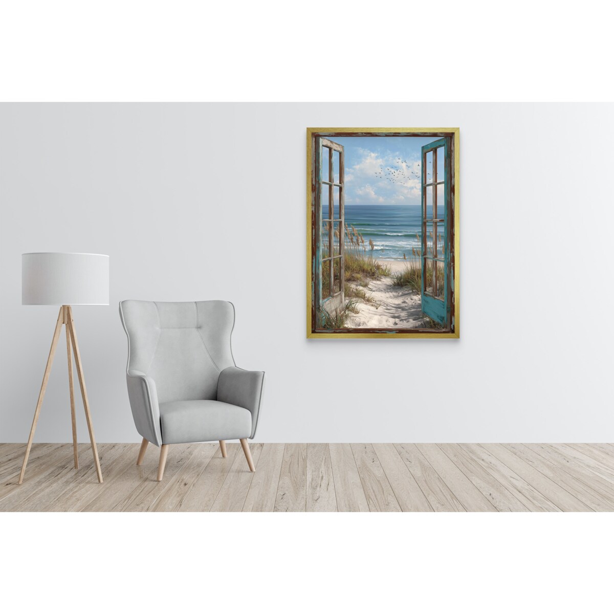 Plakat Obraz na ścianę Dekoracja ścienna do salonu Okno Widok na plażę