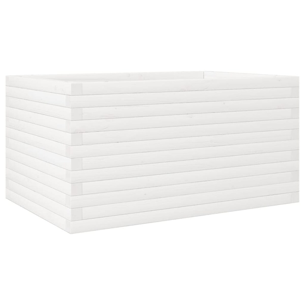 vidaXL Donica ogrodowa, biała, 90x60x46 cm, lite drewno sosnowe