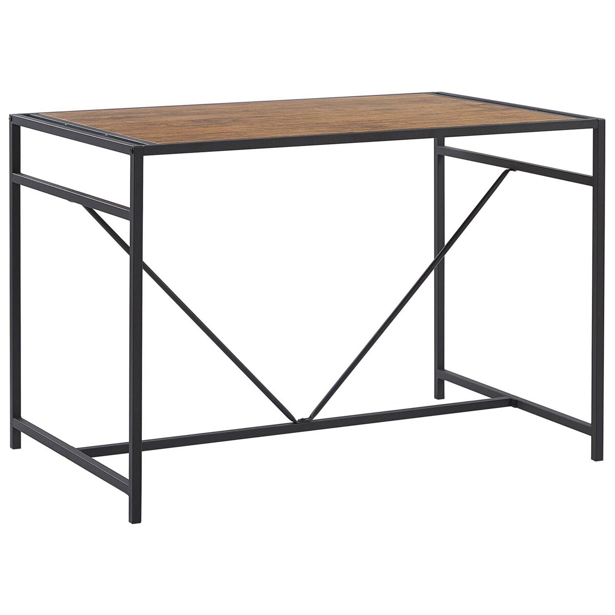 Zestaw do jadalni stół i 4 krzesła ciemne drewno z czarnym BURTON