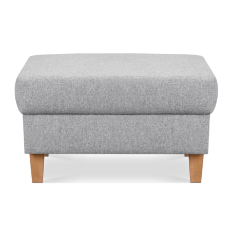 KONSIMO ERISO Szary składany stołek na drewnianych nogach otomana