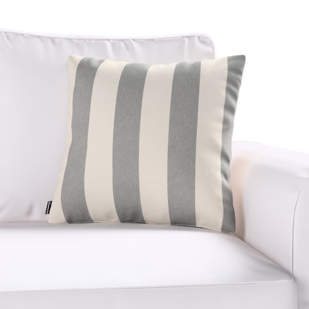 Poszewka Kinga na poduszkę 50x50 biało-szare pionowe pasy (5,5cm)