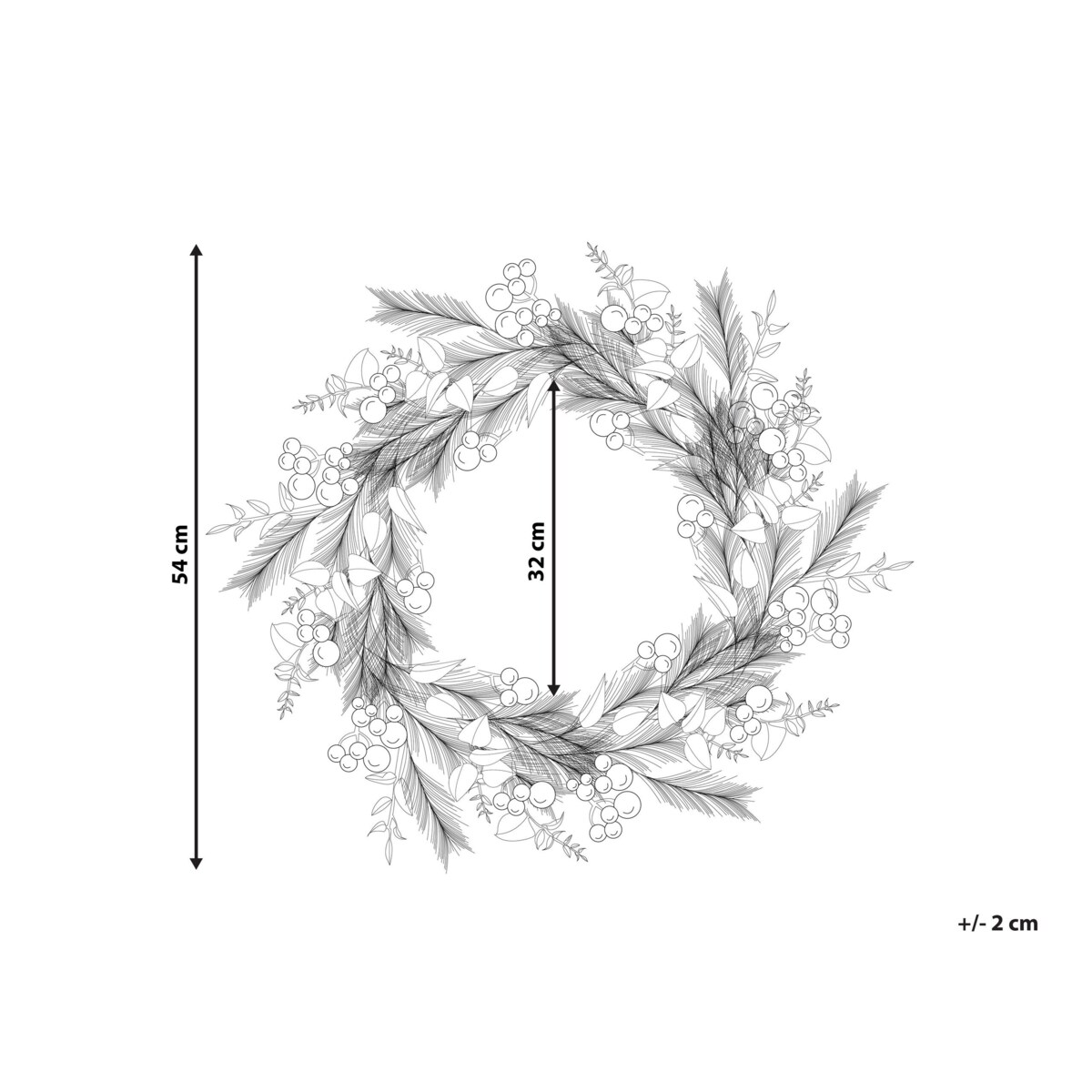 Wianek świąteczny 54 cm zielony JURMU