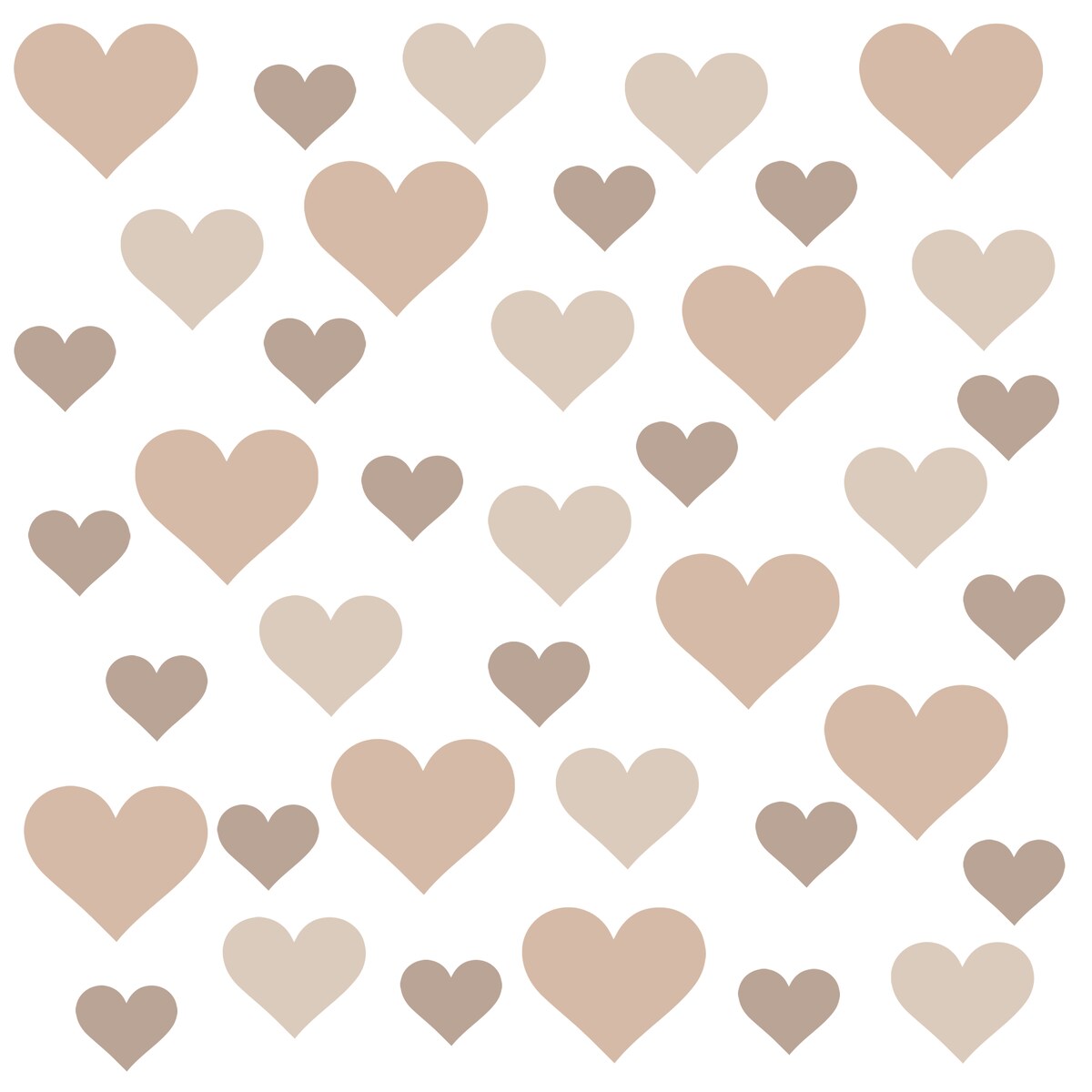 Naklejki Ścienne Dla Dzieci BEŻOWE Serduszka Serca Styl Boho ZESTAW