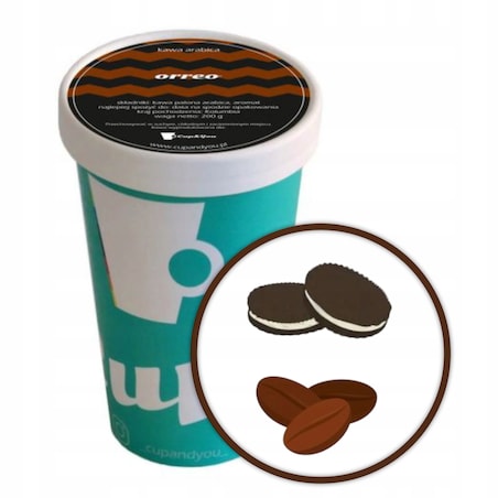 Kawa aromatyzowana o smaku ORREO ZIARNO ARABICA Cup&You PREMIUM 200g - kawa smakowa deserowa