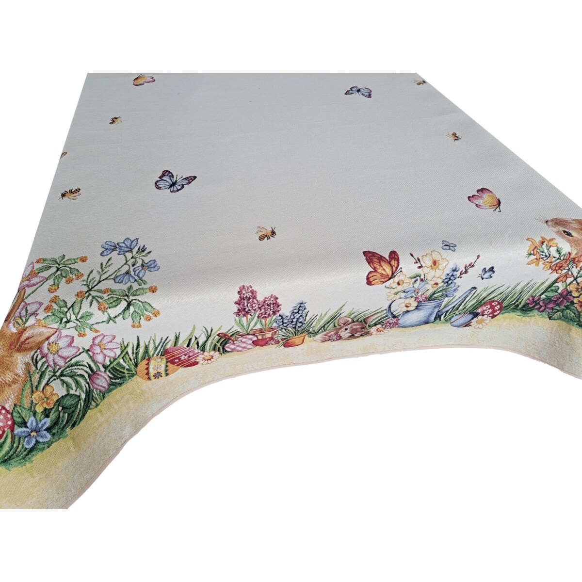 Obrus Wielkanocny 140X140 Cm Na Stół Ozdobny Dekoracyjny Zające