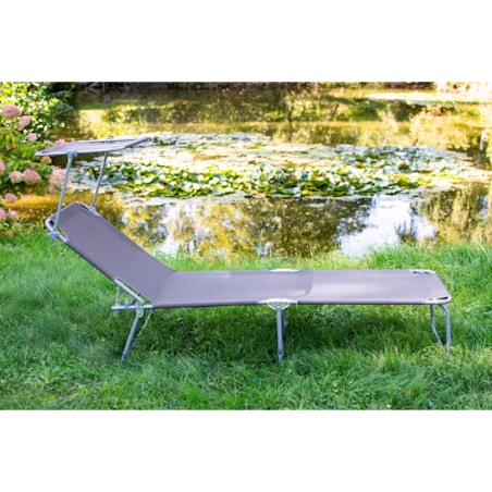 Leżanka ogrodowa składana w walizkę z zadaszeniem