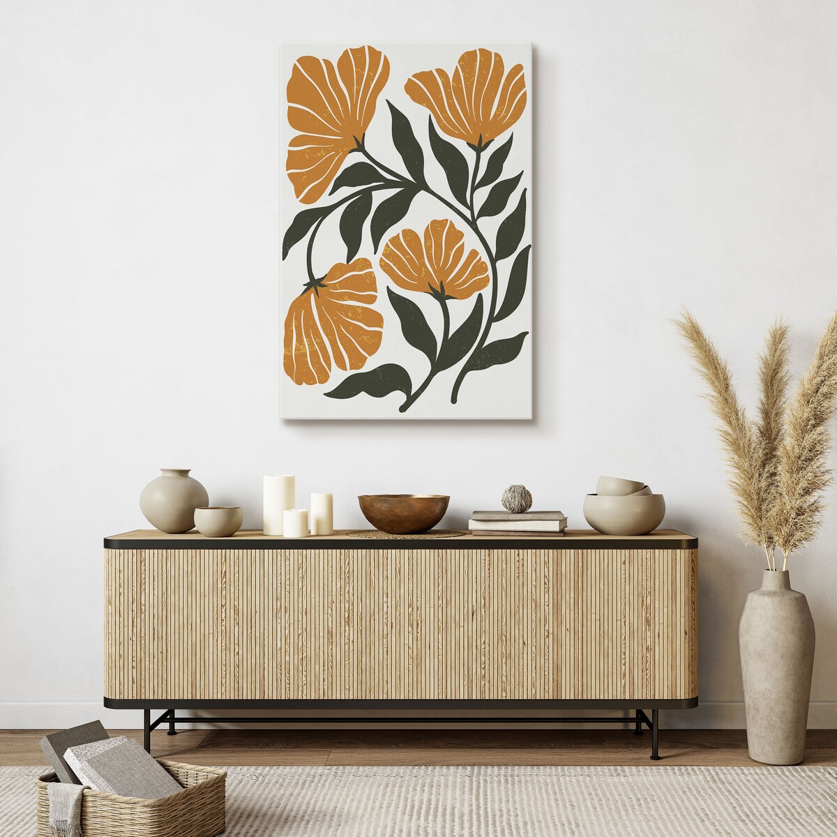 Obraz Pomarańczowe Tropikalne Kwiaty 80x120cm