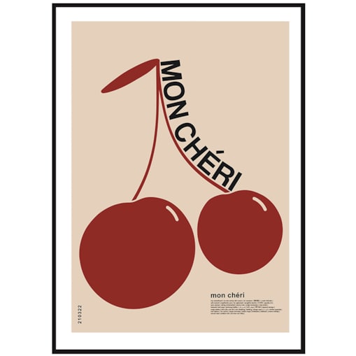 Poster Story, Plakat, Obraz - Mon Cheri Red, wymiary 21 x 30 cm