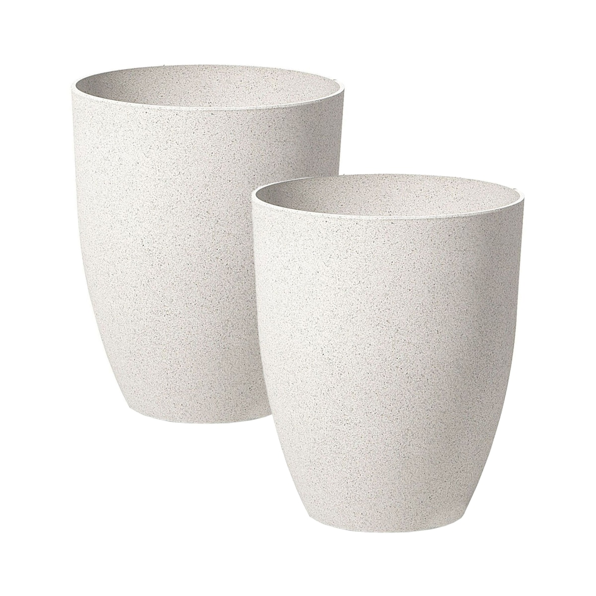 Zestaw 2 doniczek CROTON Kamień 35 cm Złamana biel