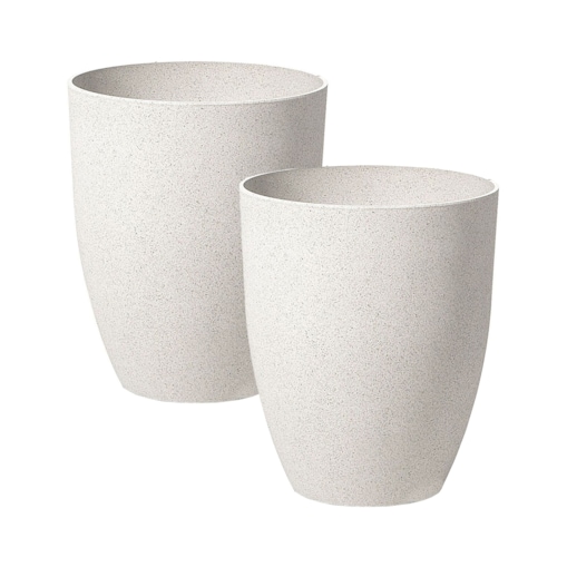 Zestaw 2 doniczek CROTON Kamień 35 cm Złamana biel