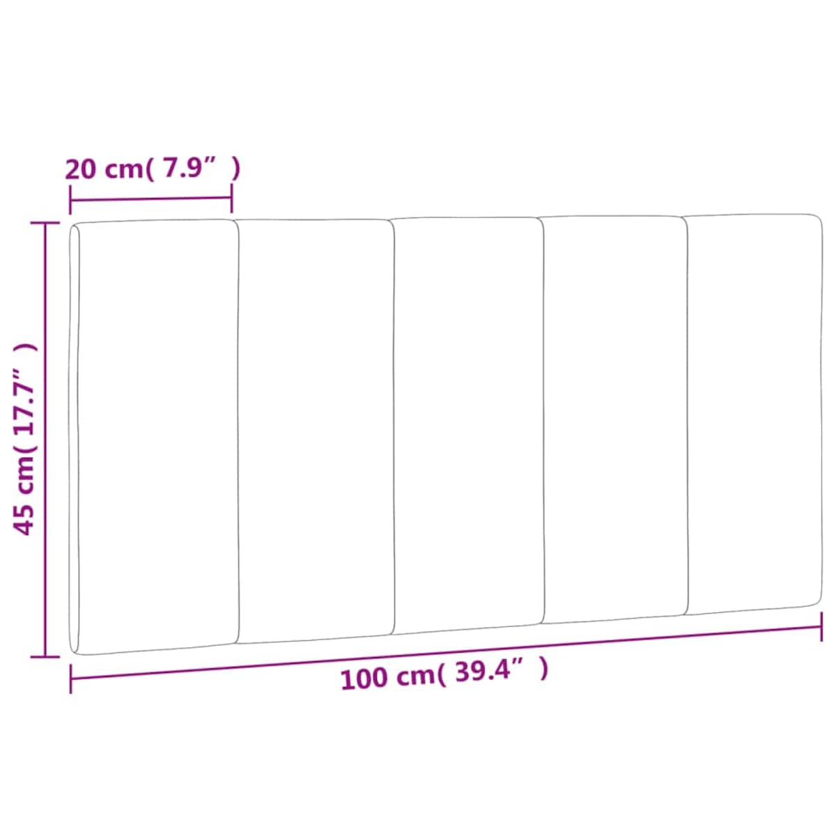 vidaXL Poduszka na wezgłowie, Hanko, ciemnoszara, 100 cm, aksamitna