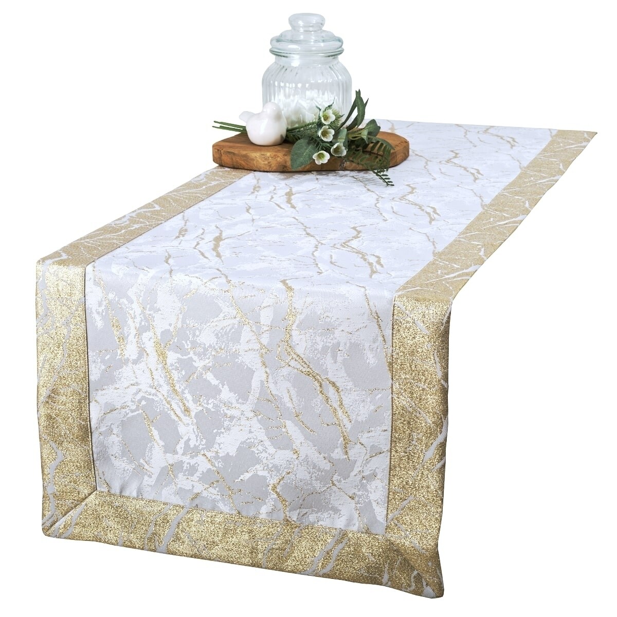 Bieżnik złoty Marmur O5 - 40x180 cm - złoty - 40cm x 180cm