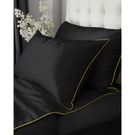 Pościel Pure z Makosatyny bawełnianej 140x200 Czarna Premium