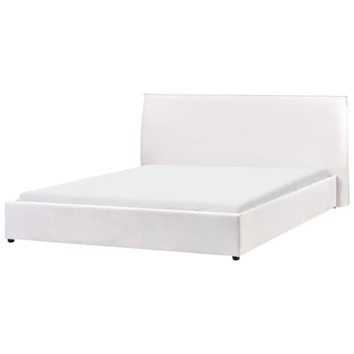 Łóżko Welur LAVAUR 180 x 200 cm Złamana biel