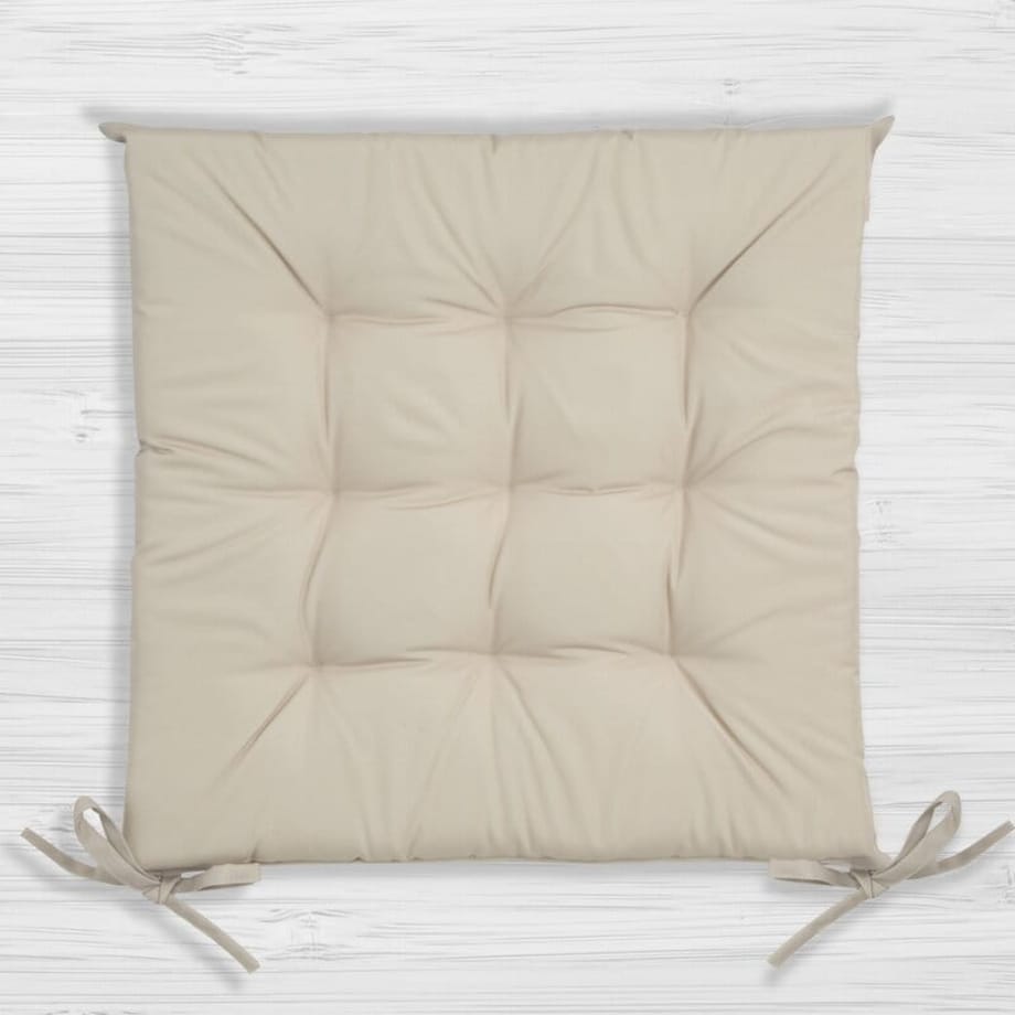 Kremowa Poduszka na Siedzisko Krzesło Fotel Ogrodowy 40 x 40 x 5 cm