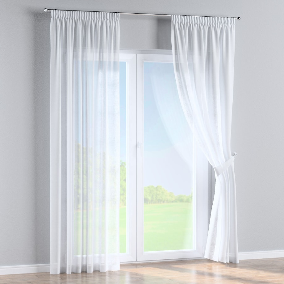 Zasłona na taśmie marszczącej 1 szt. 130x245 prześwitująca biała