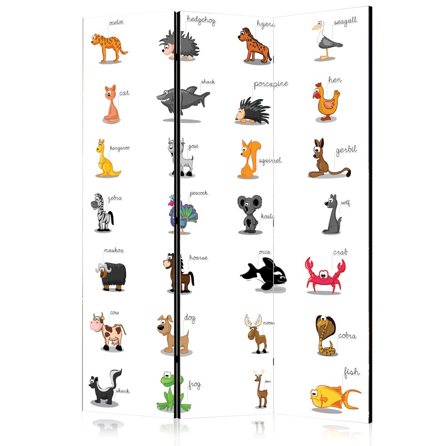 Parawan dwustronny Dla dzieci 135x172 cm 3-częściowy biały