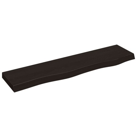 vidaXL Półka, ciemnobrązowa, 80x20x4 cm, wykończone lite drewno dębowe