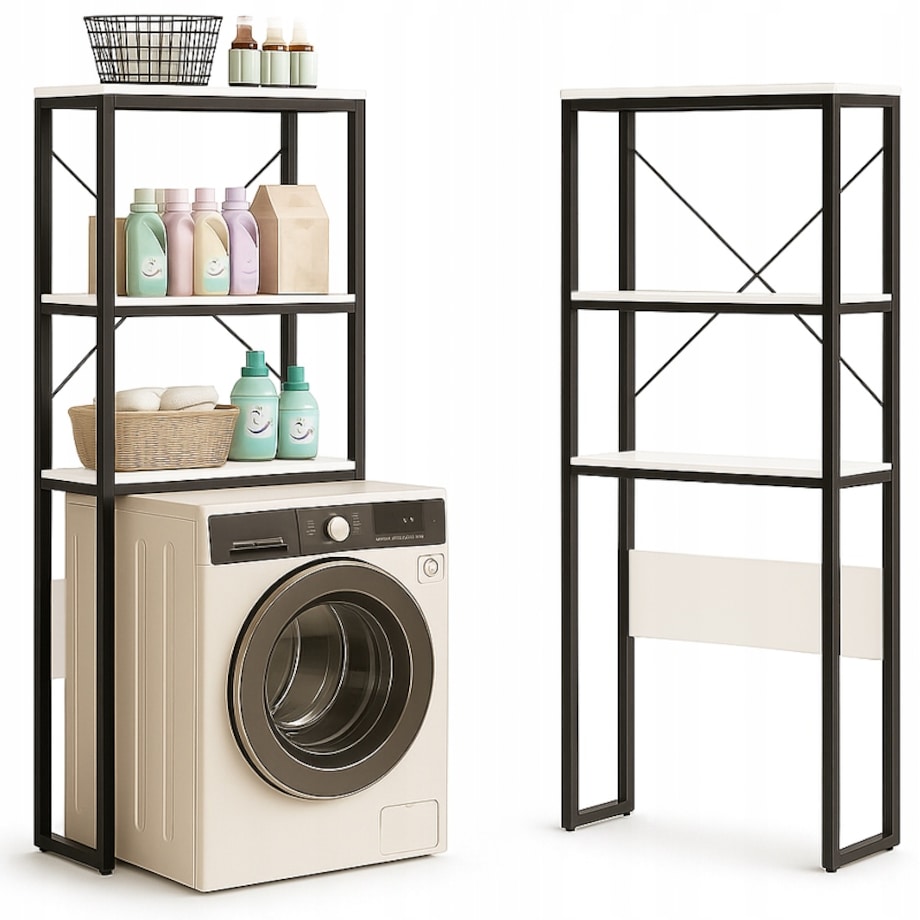 Regał Szafka Łazienkowa Nad Toaletę Pralkę Loft Industrialny Półki 160 Cm