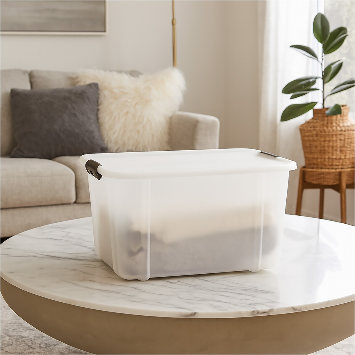 Pojemnik Plastikowy Pudełko 30 L Plastikowe Zamykany Z Pokrywką Pudło Box Do Przechowywania Na Zabawki Dokumenty Ubrania Mleczne