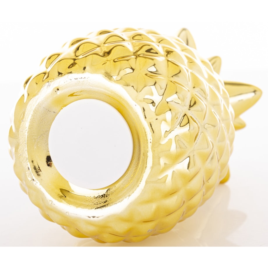 Skarbonka ceramiczna - 15x9x9 cm ANANAS złoty