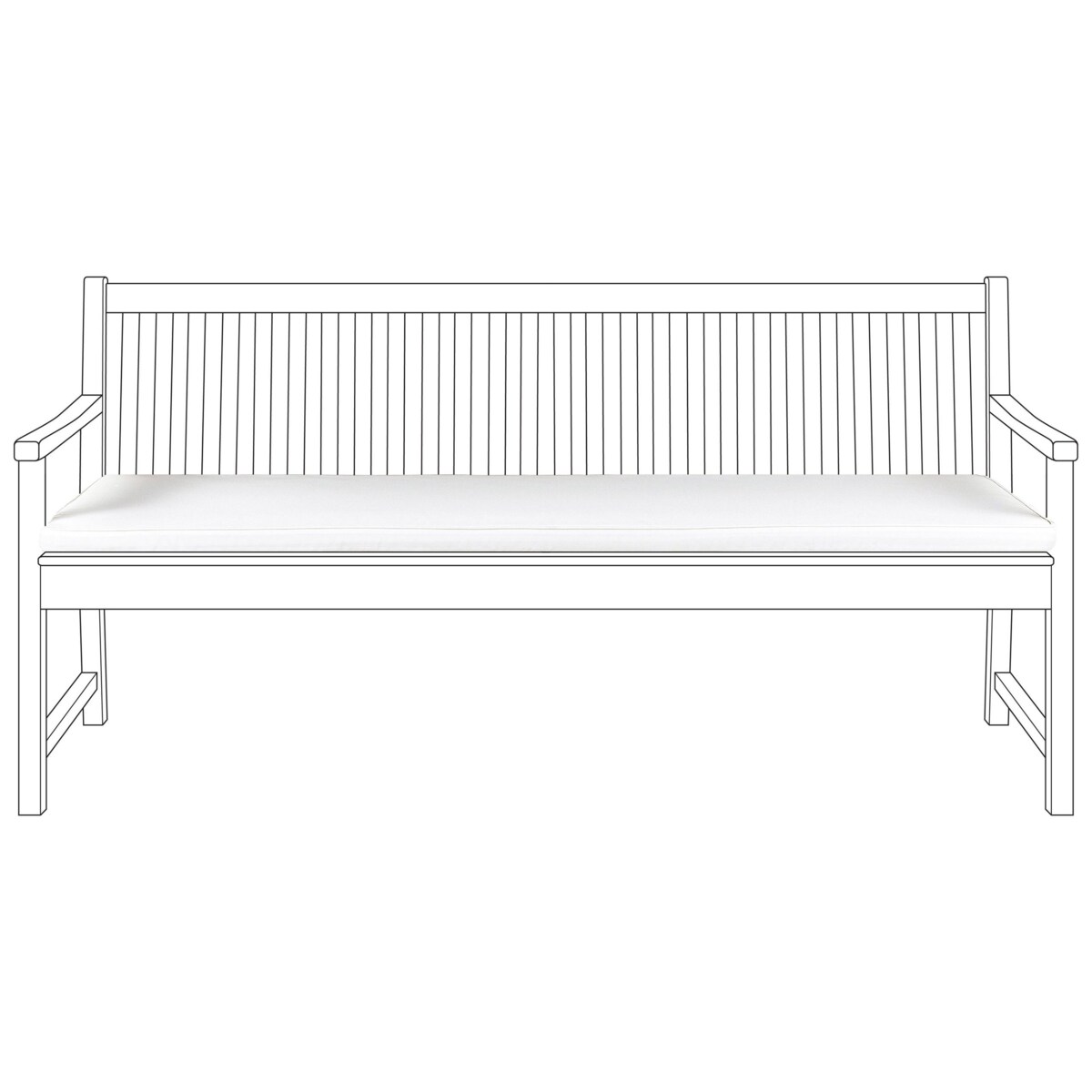 Poduszka na ławkę ogrodową VIVARA 169 x 50 cm Biały