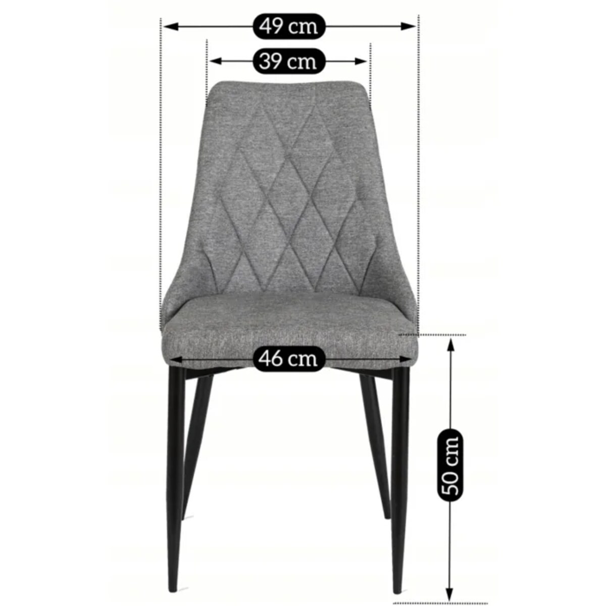 Krzesło Kuchenne Tapicerowane Tkanina CORK 2 Do Jadalni Salonu Szare Loft