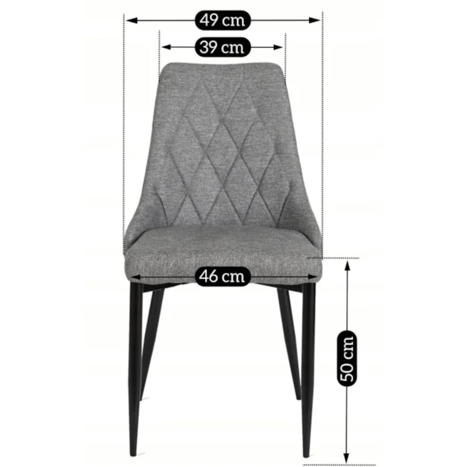 Krzesło Kuchenne Tapicerowane Tkanina CORK 2 Do Jadalni Salonu Szare Loft