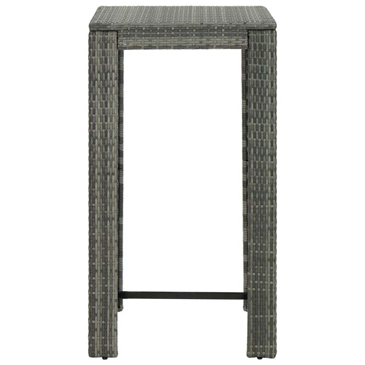 vidaXL Ogrodowy stolik barowy, szary, 60,5x60,5x110,5 cm, polirattan