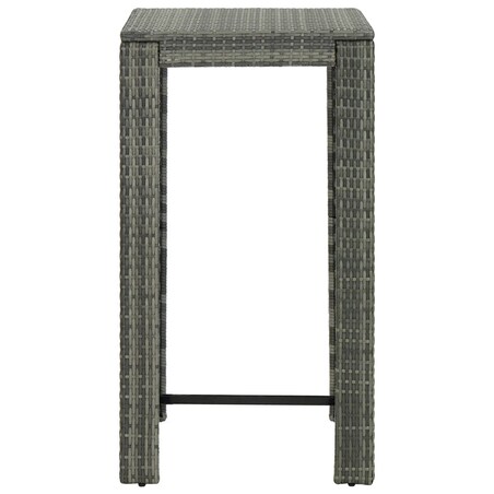 vidaXL Ogrodowy stolik barowy, szary, 60,5x60,5x110,5 cm, polirattan