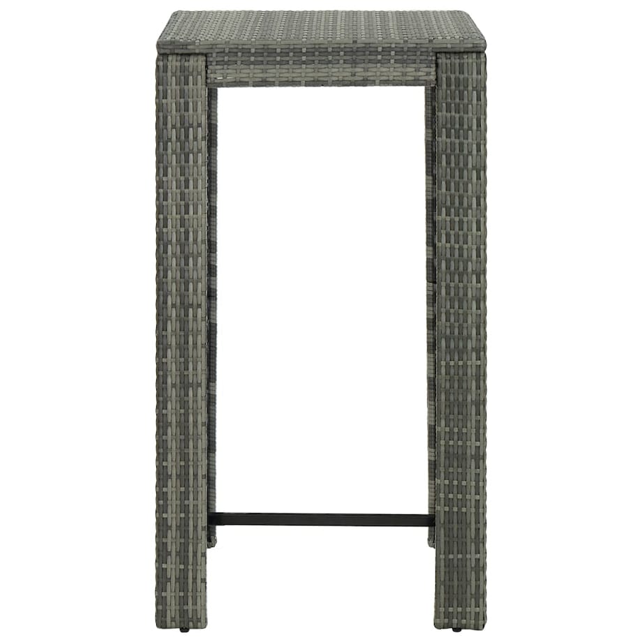 vidaXL Ogrodowy stolik barowy, szary, 60,5x60,5x110,5 cm, polirattan