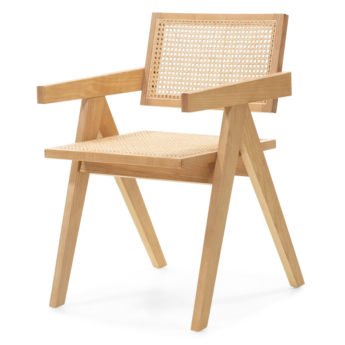 Krzesło z podłokietnikami, 78,5x51,7x54,1 cm KIEMER - III naturalne, twarde