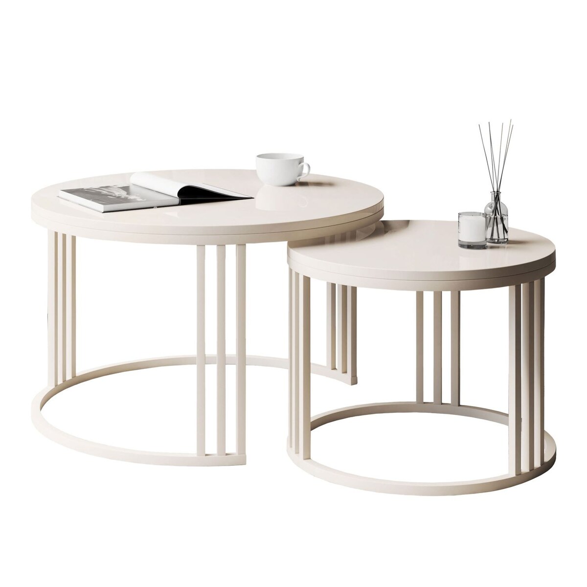 Stolik kawowy LORI 2w1 KASZMIR wysoki połysk, blat kaszmir