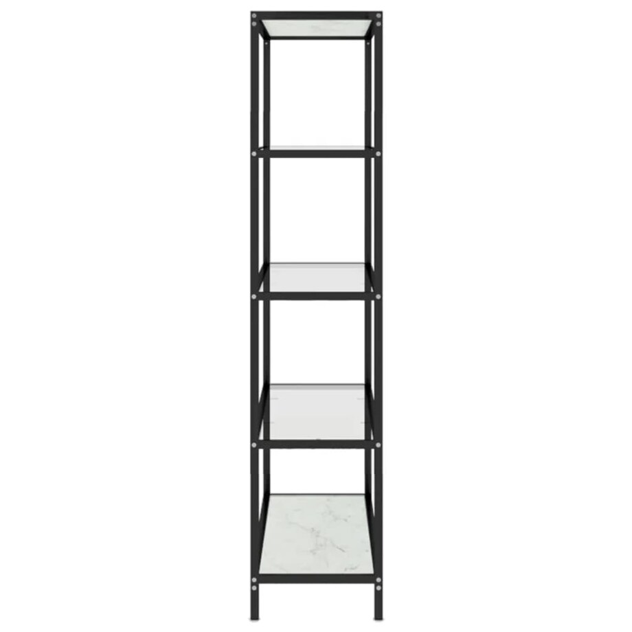 vidaXL Półka, biały marmur/przezroczysta 100x36x168 cm szkło hartowane