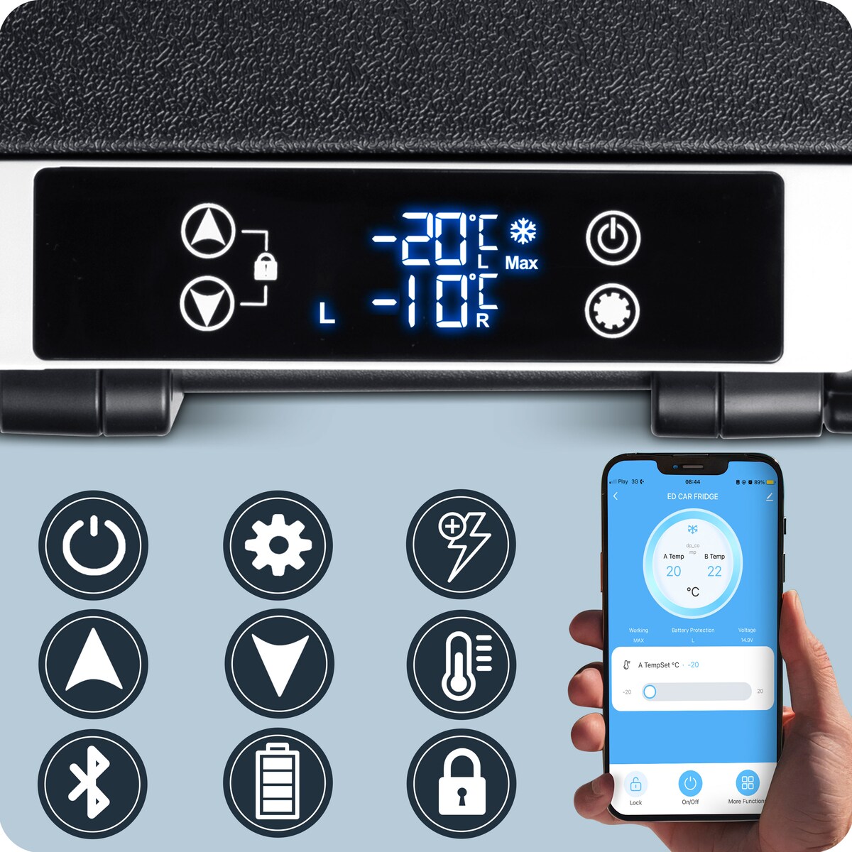 Lodówka turystyczna kompresorowa samochodowa zamrażarka Berdsen 12V 100-240V 40l