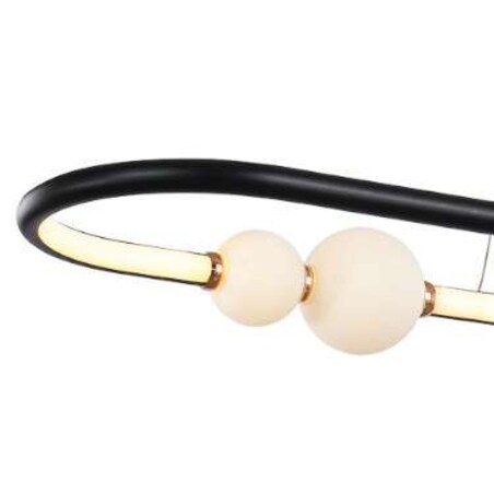 Dekoracyjna LAMPA wisząca LOZANNA PND-20112035-1C-BL Italux metalowa OPRAWA pierścień LED 44W 3000K zwis kule balls czarne