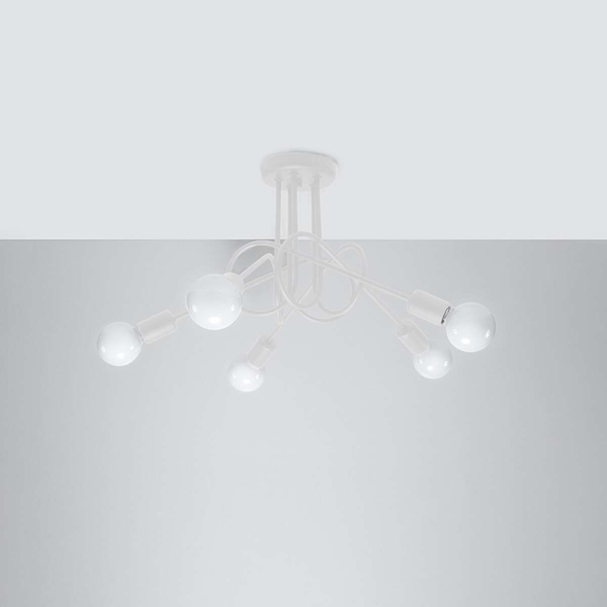 Żyrandol SUPEŁ 5 biały