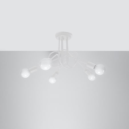 Żyrandol SUPEŁ 5 biały