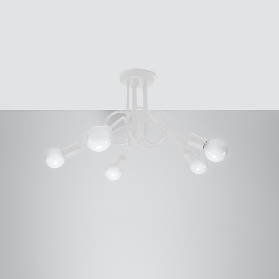 Żyrandol SUPEŁ 5 biały