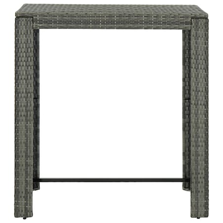 vidaXL Ogrodowy stolik barowy, szary, 100x60,5x110,5 cm, polirattan