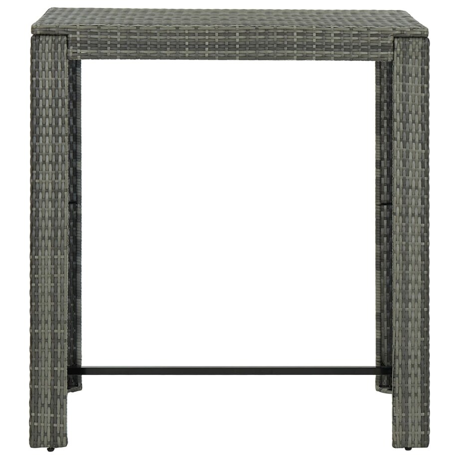 vidaXL Ogrodowy stolik barowy, szary, 100x60,5x110,5 cm, polirattan