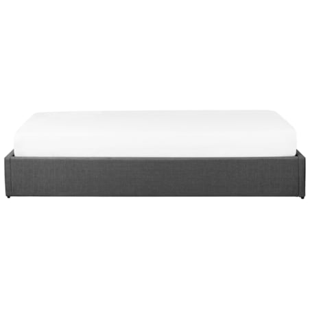 Łóżko z pojemnikiem tapicerowane 90 x 200 cm szare DINAN