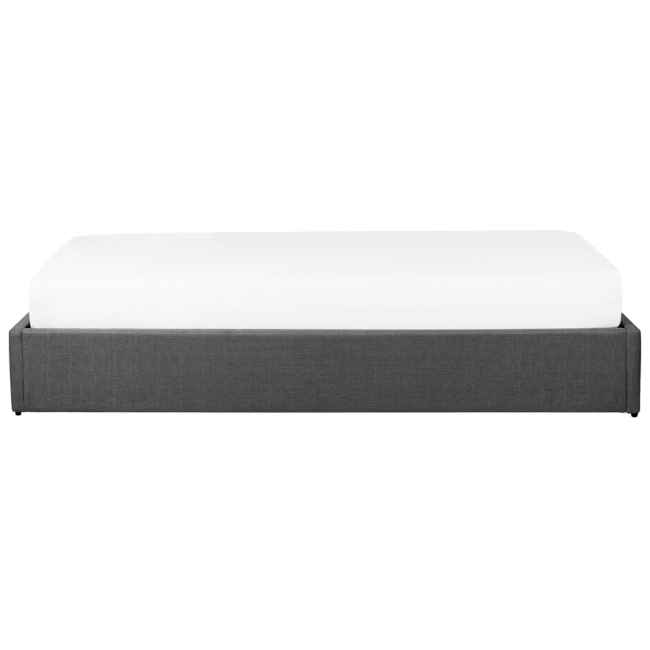 Łóżko z pojemnikiem tapicerowane 90 x 200 cm szare DINAN