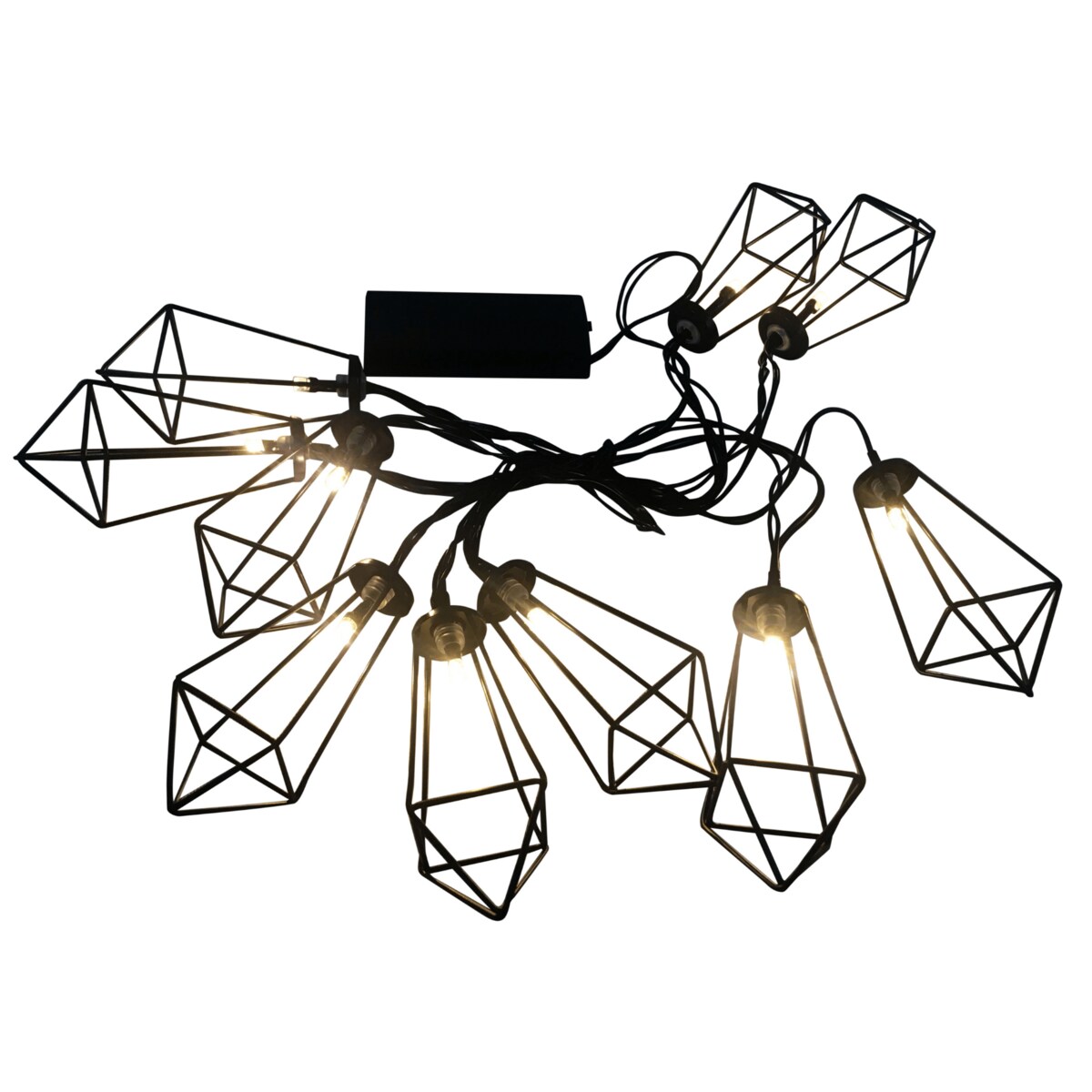 Industrialny łańcuch druciany do dekoracji 10 LED 2,1m ciepła